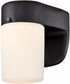 6106700 Dimmable One-Light LED Outdoor Wall Fixture with Dusk to Dawn Sensor, Black Finish with Frosted Opal Glass