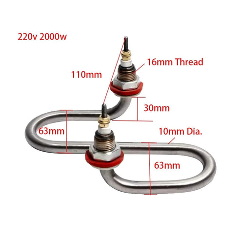 Grion 220V 2000W 16MM 30MM(304 Electric Towel Car Heating Element Stainless Steel S Shape Steamer Cabinet Machine