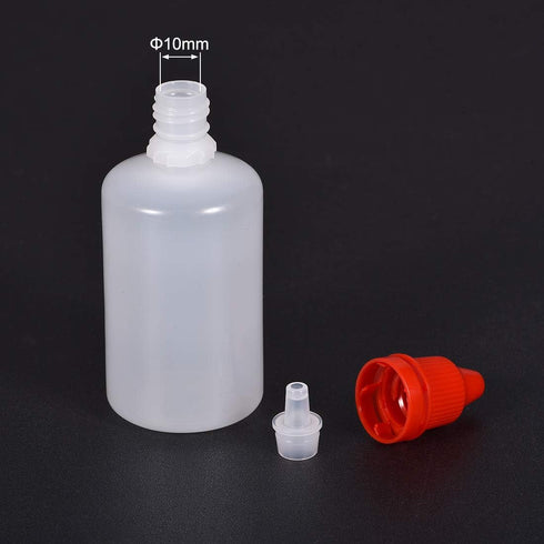 uxcell 50ml Plastic Dropper Bottles, Empty Squeezable Dropper Bottle with Cap, Red, Pack of 5