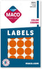 MACO Orange Round Color Coding Labels, 3/4 Inches Diameter, 1000 Per Box (MR1212-7)
