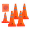 RoadHero 18 Inch Collapsible Traffic Safety Cones, 6 Pack, Multi Purpose Pop-up Cones with Reflective Collar for Road