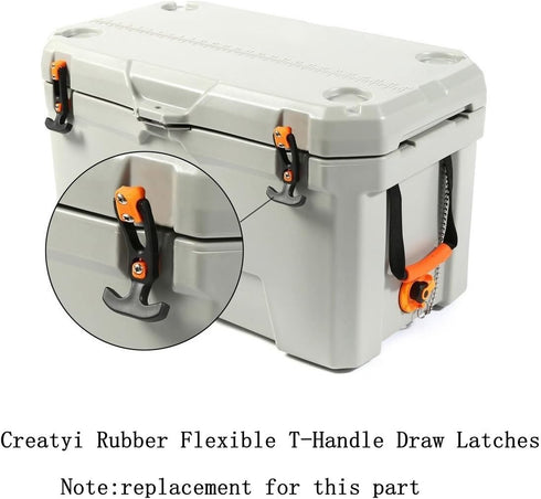 Creatyi 8 PCS 8'' Rubber Flexible T-Handle Draw Latches for Tool Box and Engineering Machines