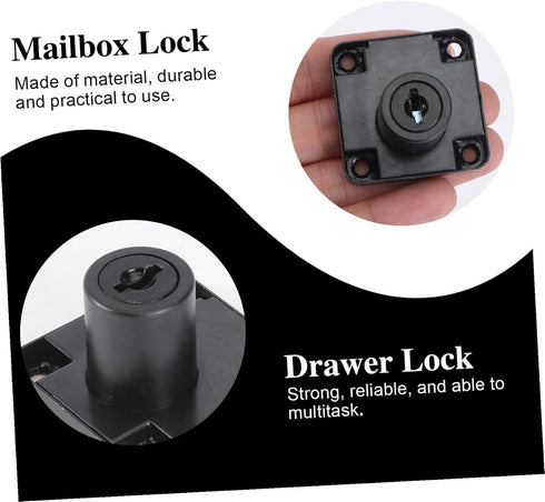 2 Mailbox 19mm 32mm GLEAVI Zinc Alloy Office Files Cabinet Cam Lock with Keys, Black Cupboard Drawer Lock for Desk