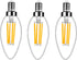 E12 4W 2700K Bulb (3 Packs) LED Candlestick Retro Candle Warm White Tiffany Table lamp Transparent Glass Lighting