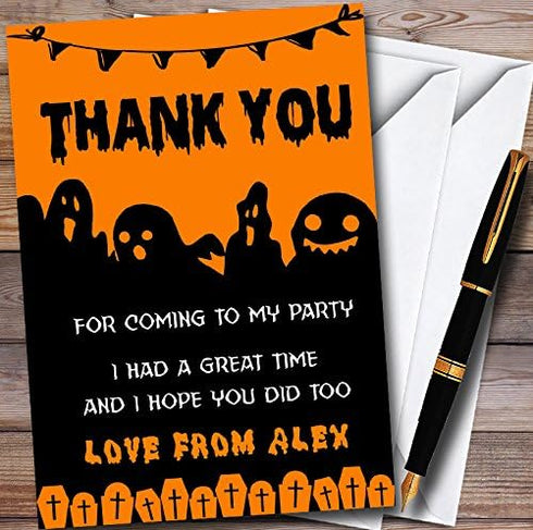 The Card Zoo Scary Ghosts & Graves Personalized Halloween Party Thank You Cards