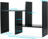 PAG Adjustable Desktop Shelf Wood Small Bookshelf Desk Supplies Organizers and Accessories Storage Display Rack, Black