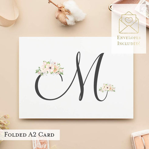 All That Glitters Invitations Set 10 Womens Personalized Stationary Folded Note Cards - Monogram Gift for Women