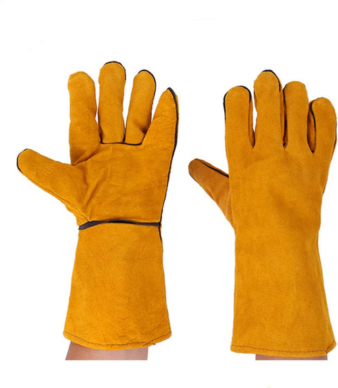 Yellow Leather Welding Gloves, 33cm/13inch for Safety and Protection