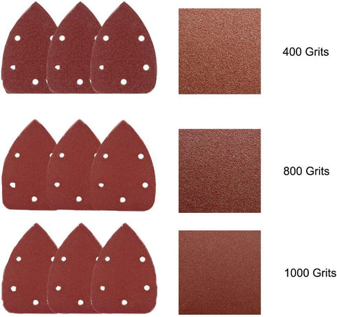 60 Pieces Assorted 140x140x95mm 1000/400/800 Grits Mouse Detail Sander Sandpaper