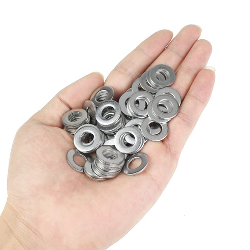 1/4 Inch Flat Washer - 304 Stainless Steel Flat Washers, 100 Pieces