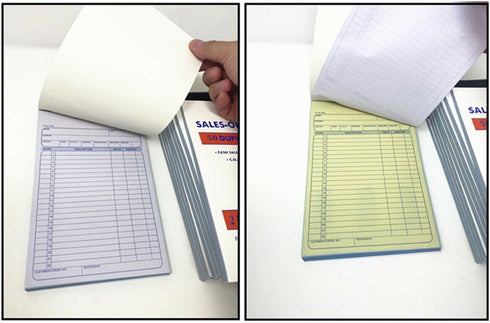 TSY TOOL 10 Pack 50 Sets 5.5" 8.3" Carbonless Money Receipt Books per Book, x Yellow with White Border, Two-Part