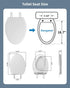 Hibbent Elongated Toilet Seat with Oval Cover, Soft Close Toilet Seat, Easy to Install,Never Loosen Hinge to Prevent