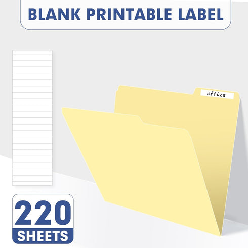 PANDRI 220 Pack File Folder, 1/3 Cut Tab, Letter Size, Filing Folder for Office School Business
