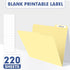 PANDRI 220 Pack File Folder, 1/3 Cut Tab, Letter Size, Filing Folder for Office School Business