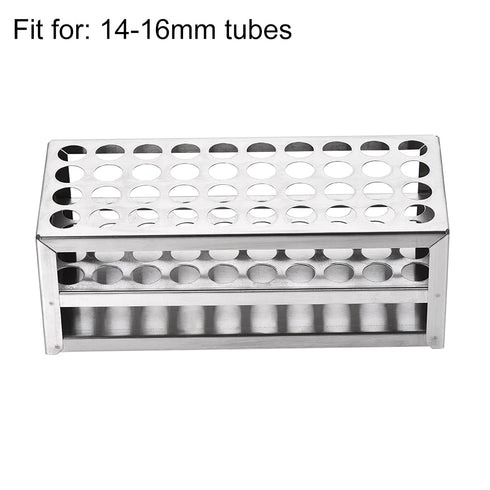 uxcell 304 Stainless Steel Test Tube Holder Lab Stand Rack, 40 Hole 3 Layer for 14-16mm Tubes