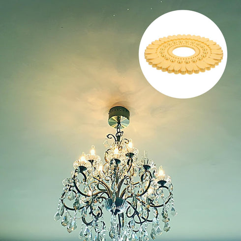 7.12 Inch PRETYZOOM Ceiling Medallion Round Decorative Plate for Lighting Fixtures European Style Realistic Plaster