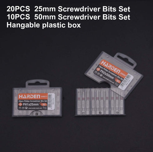 Edward Tools Pack of 20 PH2 Screwdriver Bits - 1 Phillips Heavy Duty Steel with Easy Access Storage Box