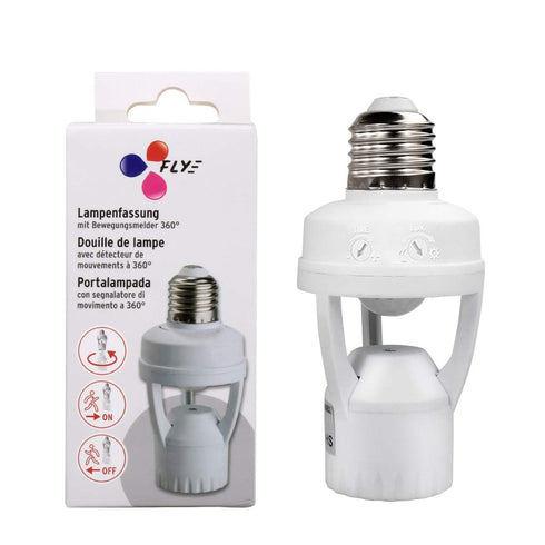 Motion Sensor Light Socket, PIR Motion E26 Screw Bulb Adapter, Auto On/Off Night Light Control