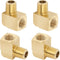 KOOTANS 4pcs 1/4 NPT 90 Degree Barstock Street Elbow Brass Fittings, 1/4" NPT Male to Female Thread