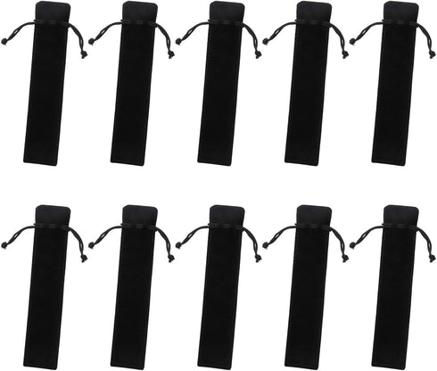 Tupalizy Black Velvet Drawstring Pen Pouch Bag, 10PCS Small Case for Protecting, Gifting, Storing Wood Pen