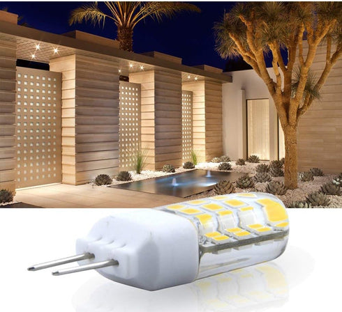 4W G6.35/GY6.35 Bulbs(5 Pack)- 110V 6000K T3/T4 Bulb 40W Bulb Lxcom Lighting Base LED Light Daylight White JC Type LED