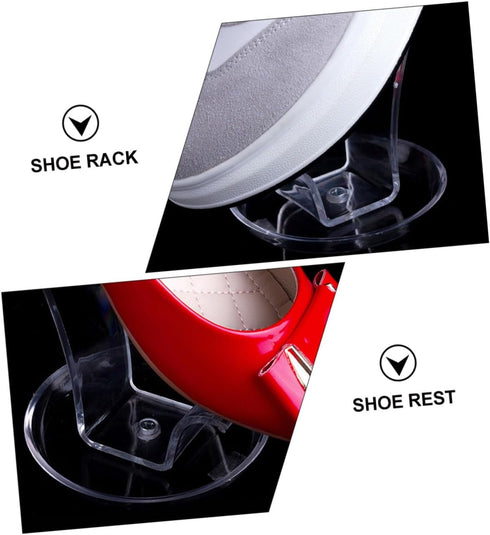 4 Pack Cabilock Shoe Display Stands Pvc Risers Display Shoe Rack for High Heels Holding Rest