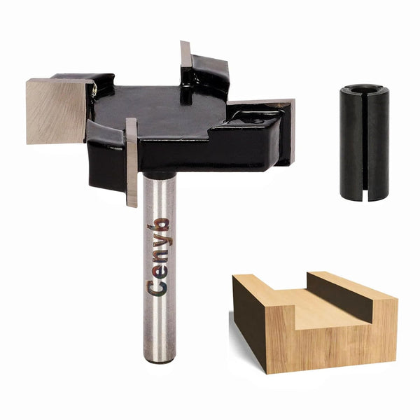 CNC Spoilboard Surfacing Slab Flattening Router Bit, 4 Teeth, 1/4" Shank, 2"