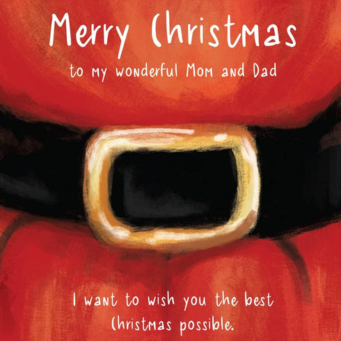 Prime Greetings Christmas Card for Mom and Dad, Eco-Friendly, Packaged in Protective Mailer