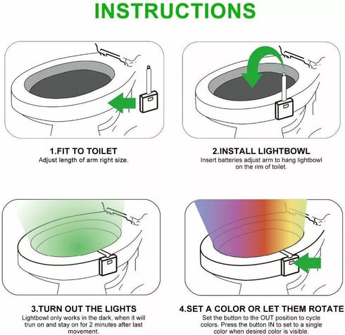 Generic 8 Toilet Light Motion Sensor, Lights Inside Toilet, Toilet Night Light, Toilet Light Motion Sensor Colors