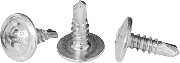 #8 x 1/2" Phillips Modified Truss Head Self-Drilling Tek Screw, Zinc-Plated Steel, Box of 100