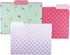 Graphique Flamingo Pink File Folder Set, Includes 9 Folders and 3 Unique Flamingo and Polka Dot Designs, Gold Foil on