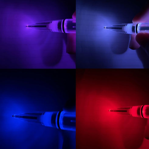 Pen With Light, 2pieces Light Up Pen, Battery Powered Color Changing Ballpoint Pens, 7 In 1 Multicolor Lighted Tip Pen