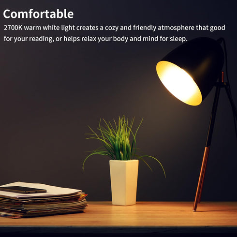 4-Pack Light Bulbs, 60 Watt Equivalent, 2700K Soft White, E26 A19 LED, 9W 800 Lumen, Non-Dimmable for Indoor Outdoor