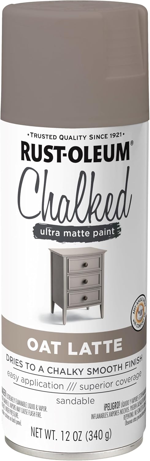 Rust-Oleum 392047 Chalked Ultra Matte Spray Paint, 12 oz, Oat Latte