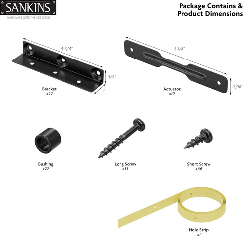 SANKINS 11 (49'') Deck Sunblind System Window Louver Kit, Louver Pergola Kits Pergola Brackets, Heavy-Duty Louver Kit