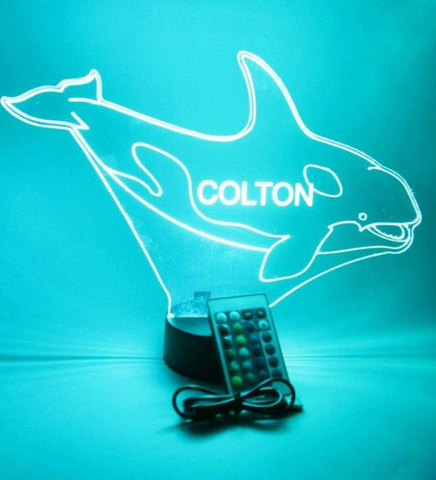 Swimming Mammal 16 Giant Whale Large Marine Night Light Up Lamp LED Table Lamp Custom Engraved Room Decor Featuring