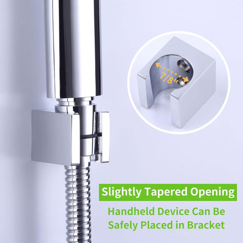 Brass Wall Mount Shower Head Holder - Chrome Finish