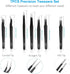 YHYZ 7pcs Precision Tweezers Set, Premium Anti-Static Stainless Steel ESD Tweezers Kit for Electronics, Jewelry, DIY