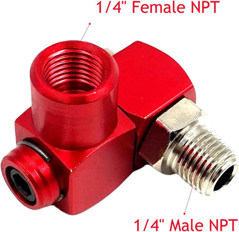 2Pcs Air Compressor Fittings,1/4 Inch NPT 360 Degree Swivel Air Hose Fittings for Pneumatic Tool