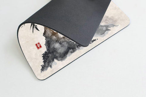 pingpi Custom Gaming Mouse Pad, Japanese Trees Sun and Mountains, 9.5 x 7.9 inches