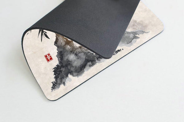pingpi Custom Gaming Mouse Pad, Japanese Trees Sun and Mountains, 9.5 x 7.9 inches