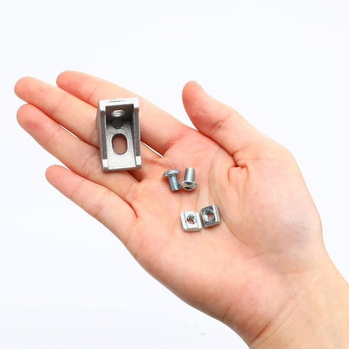 Therwen 50 Sets 2020 Series Aluminum Profile Connector Set, 50 Pcs White Corner Bracket for Aluminum Rail Accessories