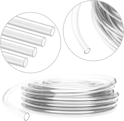 Clear Vinyl Tubing, Clear Hose PVC Tubing (1/2" ID x 5/8” OD x 10 Feet)