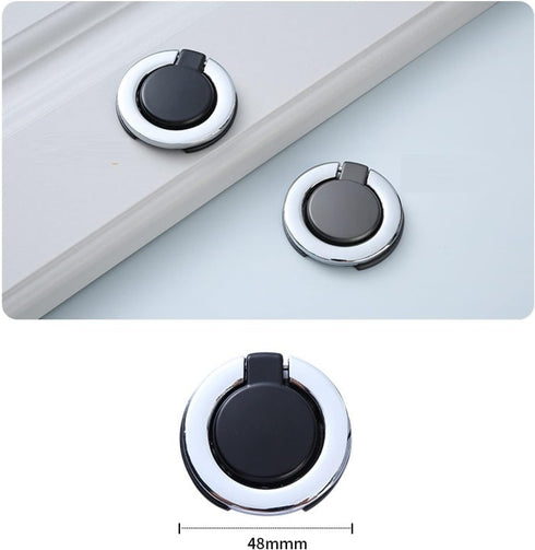 PILYON 4 Pack Kitchen Cupboard Door Knobs Retro Dark Buckle Drawer Handle Bedside Table Handle Black Dark Buckle
