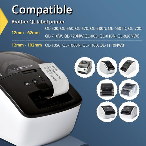 DK-2205 (2.4 100 [1 BETCKEY - Continuous Length Labels Replacement for Brother in x ft), Compatible with Brother QL