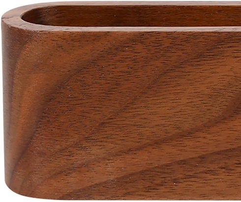 MOPFOL Wooden Business Card Holder Case - Handmade Office Organizer with Wood Grain, Desktop Storage Box for Business