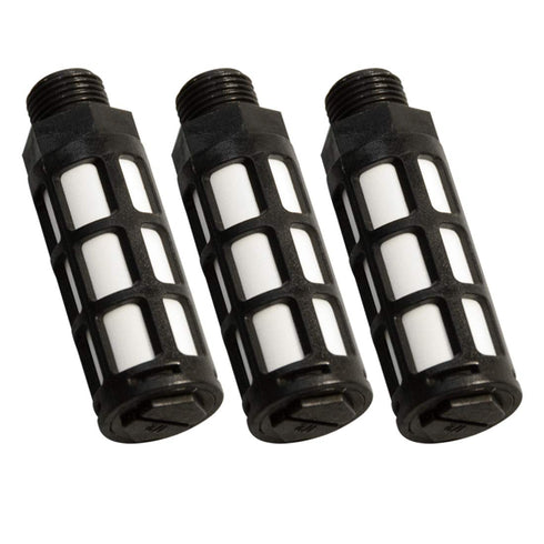 Quickun Plastic Exhaust Air Silencer, 1/2" Air Line Pneumatic Muffler (Pack of 3)