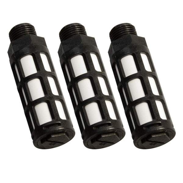 Quickun Plastic Exhaust Air Silencer, 1/2" Air Line Pneumatic Muffler (Pack of 3)