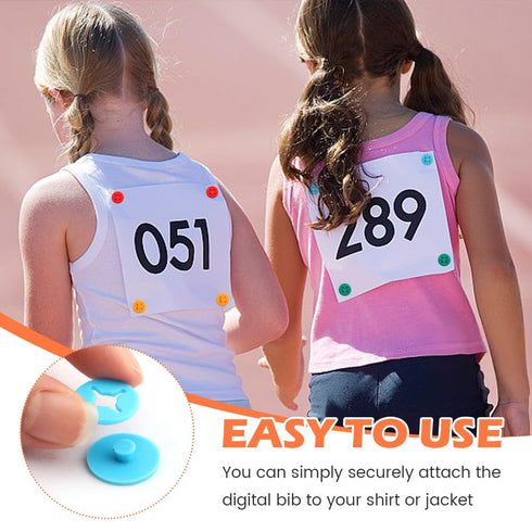 Saycker 20 Pairs Running Bib Clips,Number Buckle Fixing System Triathlon Race Bib Holder,Running Bib Fixing Clips,Field