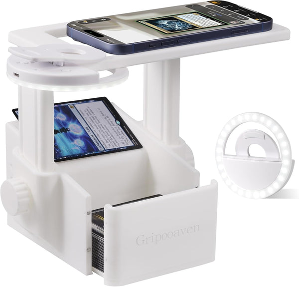 Gripooaven Trading Card Scanner Stand with Light, Card Scanner Holder with Adjustable Height